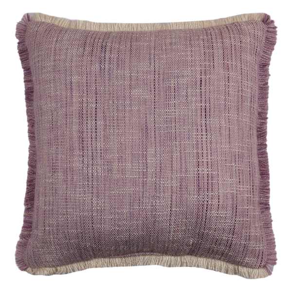 Providence Lavender Solid Woven with Fringe Outdoor Throw Pillow, 18"