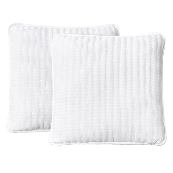 Honeybloom 2-Pack White Washed Microfiber Throw Pillows, 18"