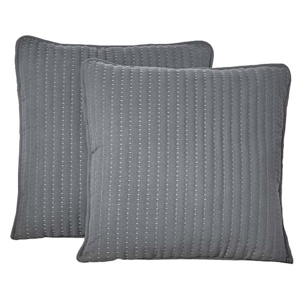 Honeybloom 2-Pack Dark Grey Washed Microfiber Throw Pillows, 24"