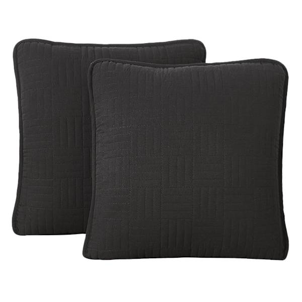 Crosby St. 2-Pack Black Washed Microfiber Throw Pillows, 18"