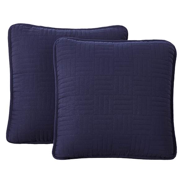 Crosby St. 2-Pack Navy Blue Washed Microfiber Throw Pillows, 18"