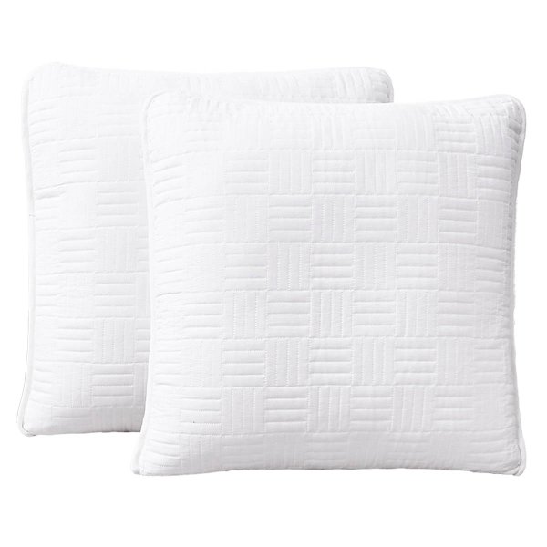 Crosby St. 2-Pack White Blue Washed Microfiber Pillows, 24"