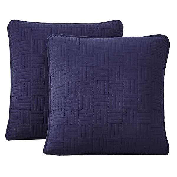 Crosby St. 2-Pack Navy Blue Washed Microfiber Throw Pillows, 24"