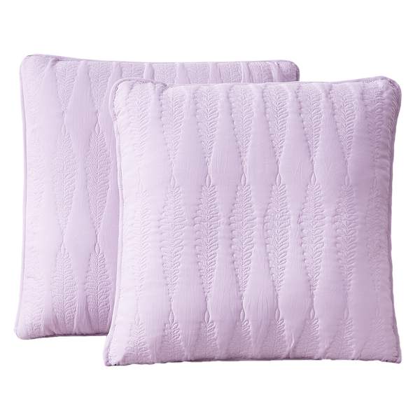 Providence 2-Pack Purple Embroidered Washed Microfiber Throw Pillows, 18"