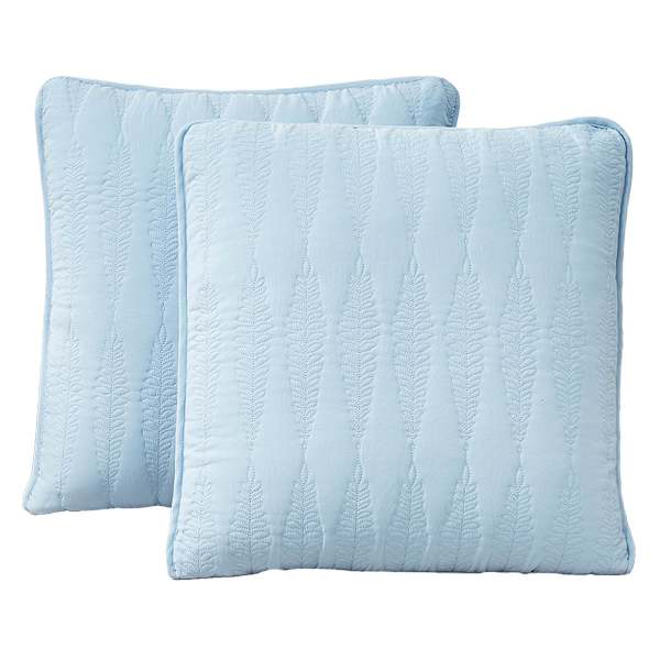 Providence 2-Pack Light Blue Embroidered Washed Microfiber Throw Pillows, 24"
