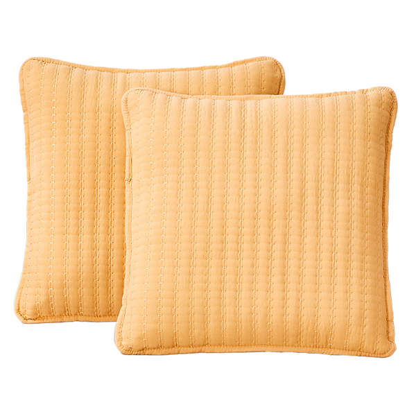 Honeybloom 2-Pack Yellow Washed Microfiber Throw Pillows, 18"