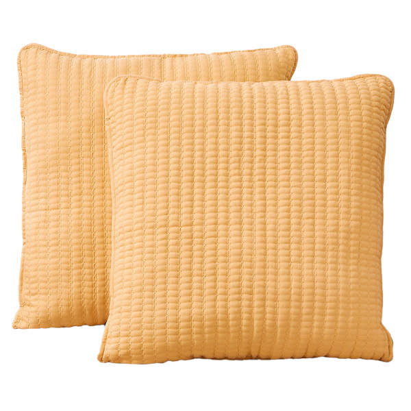 Honeybloom 2-Pack Yellow Washed Microfiber Throw Pillow, 24"