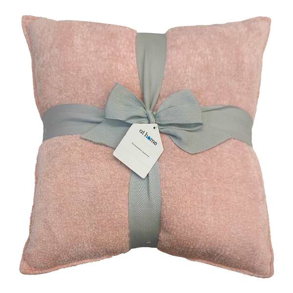 2-Pack Pink Textured Chenille Throw Pillows, 18"