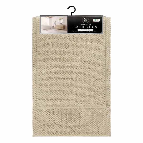 2-Piece Natural Greta Zig Zag Noodle Rug Set