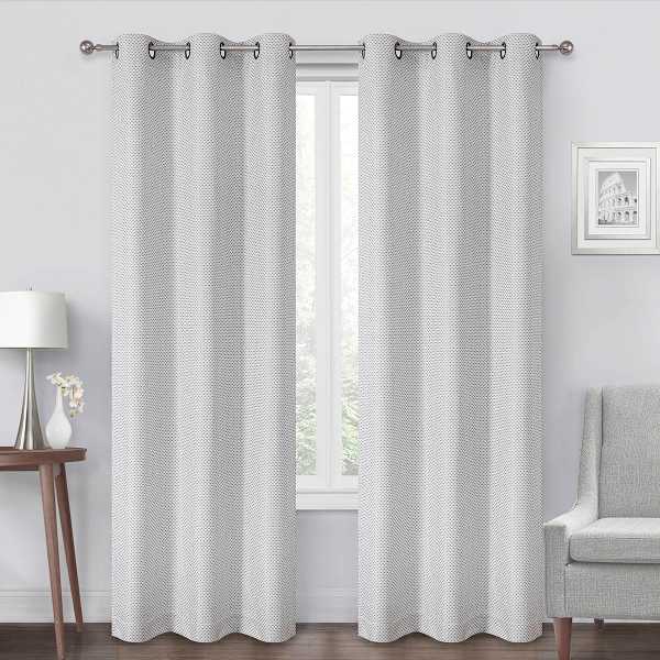 Oakdale Grey Light Filtering Grommet Single Curtain Panel, 84"