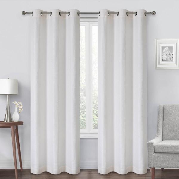 Oakdale Ivory Light Filtering Grommet Single Curtain Panel, 84"