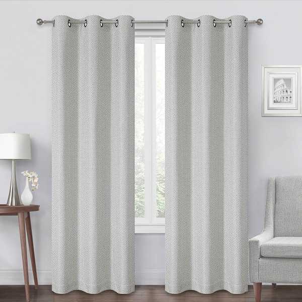 Green Oakdale Light Filtering Grommet Single Curtain Panel, 84"