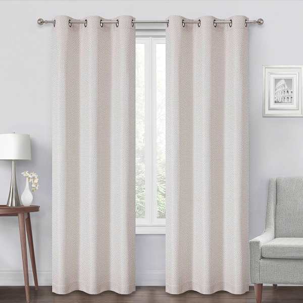 Oakdale Linen Light Filtering Grommet Single Curtain Panel, 84"