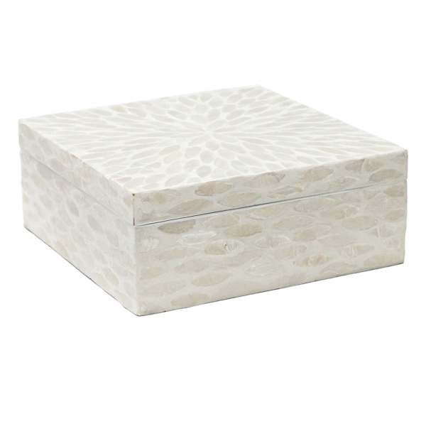 Solstice Ivory Capiz Decorative Box, 8"