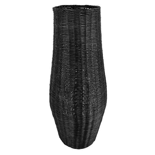 Black Rattan Vase, 23.5"
