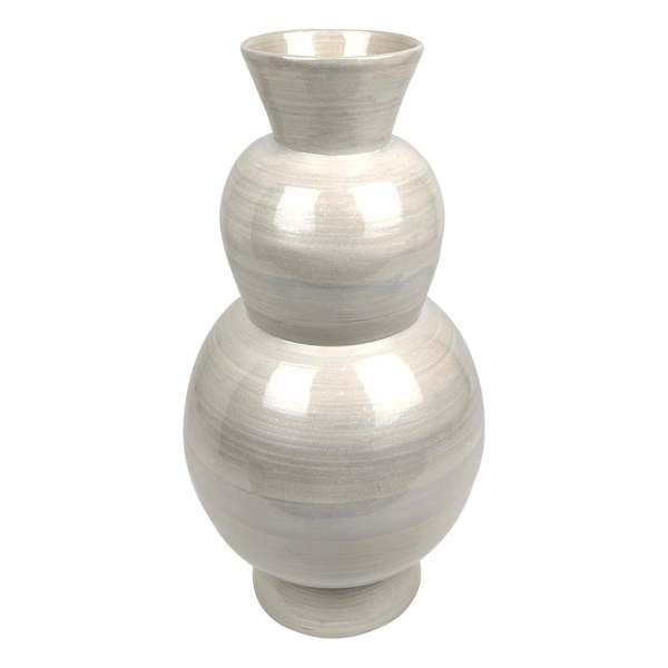 Glossy White Luster Bamboo Vase, 8.66x16.5