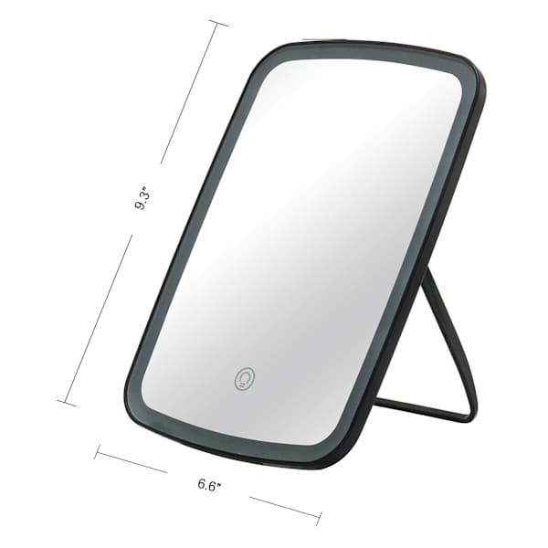 Black Table Mirror with 3 LED Light Options