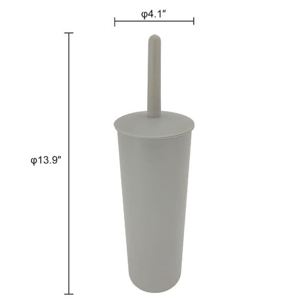 Bren Grey Plastic Toilet Bowl Brush, 14"