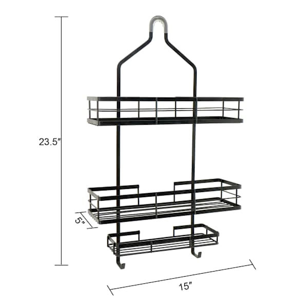 Keller Black Rectangle Shower Caddy