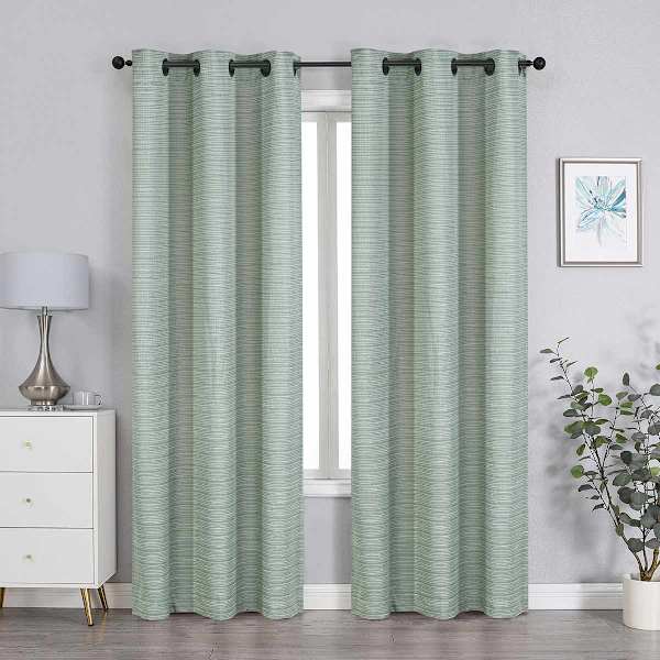 2-Pack Granville Green Magnetic Closure Blackout Curtain Panel Set, 63"