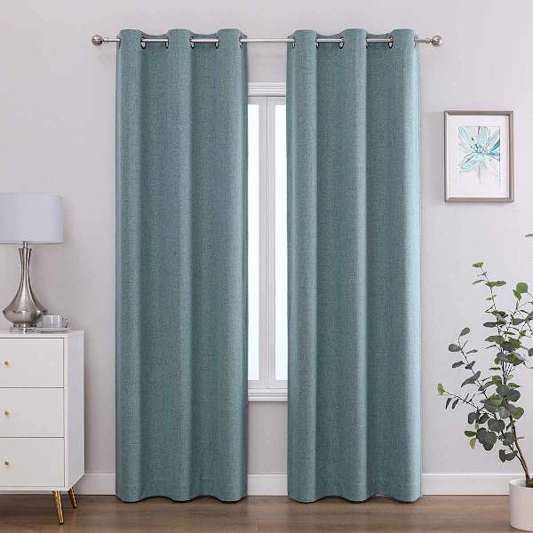 2-Pack Blue Magnetic Closure Blackout Curtain Panels, 95"