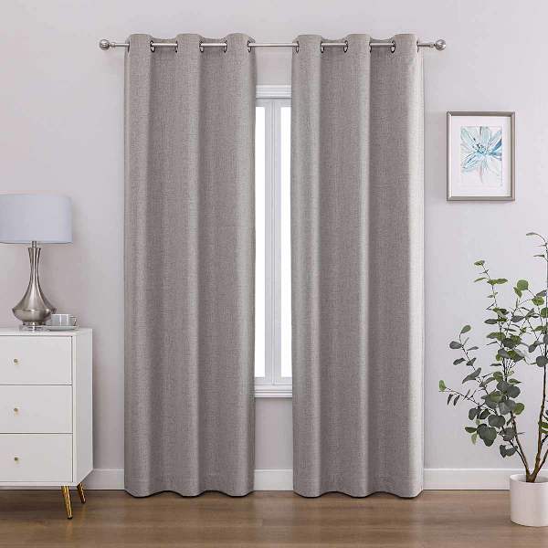 2-Pack Linen Magnetic Closure Blackout Curtain Panels, 84"