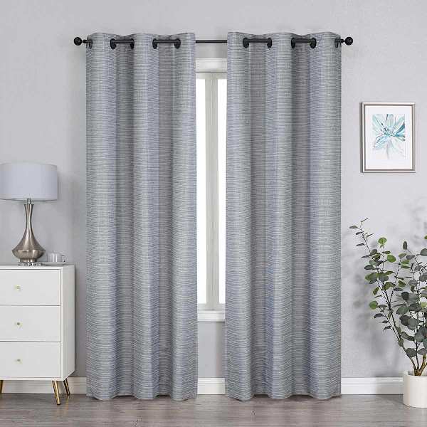2-Pack Grey Magnetic Closure Blackout Curtain Panels, 63"