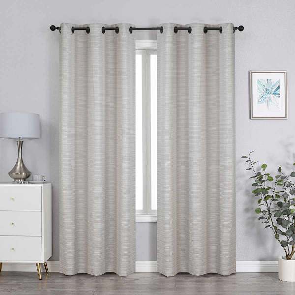 2-Pack Granville Ivory Magnetic Closure Blackout Curtain Panel Set, 63"