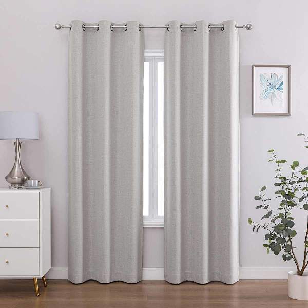 2-Pack Ivory Magnetic Closure Blackout Curtain Panel Set, 95"