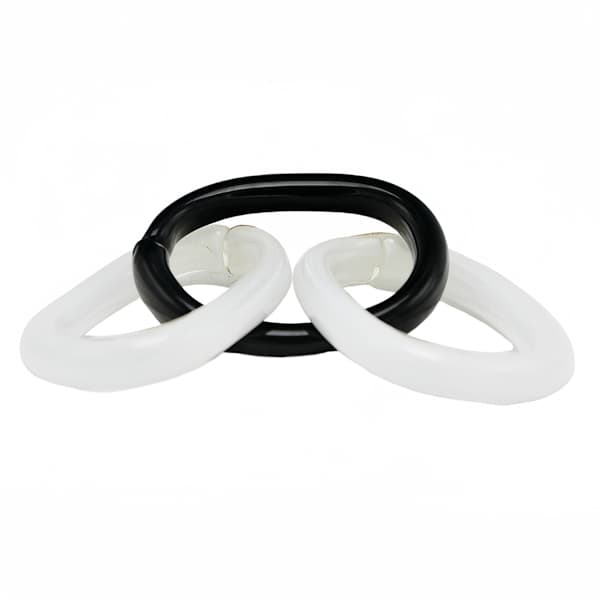 White & Black Glass Chain, 12"