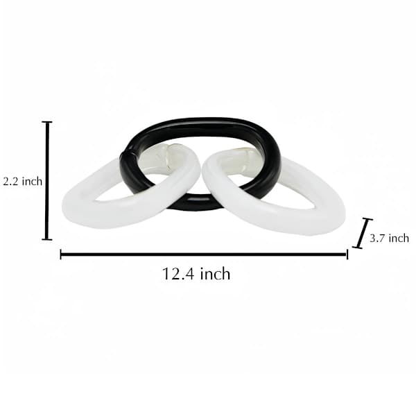 White & Black Glass Chain, 12"