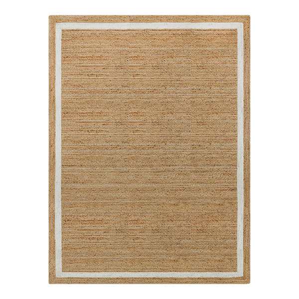 (B728) Kinsey Natural Border Area Rug, 9x12