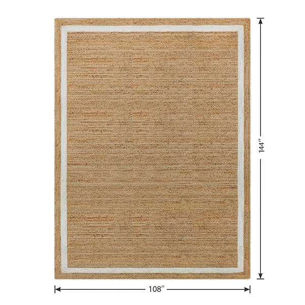 (B728) Kinsey Natural Border Area Rug, 9x12