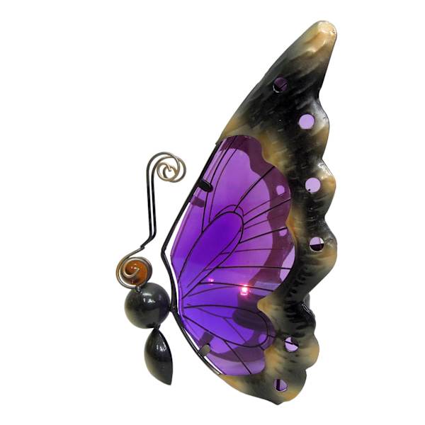 Purple Butterfly Outdoor Solar Light, 9.8"