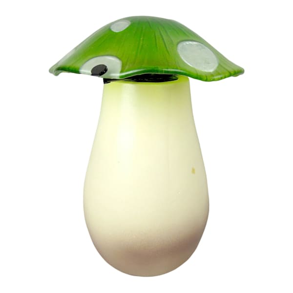 Green Outdoor Solar Glass Mushroom Lantern, 8.5"