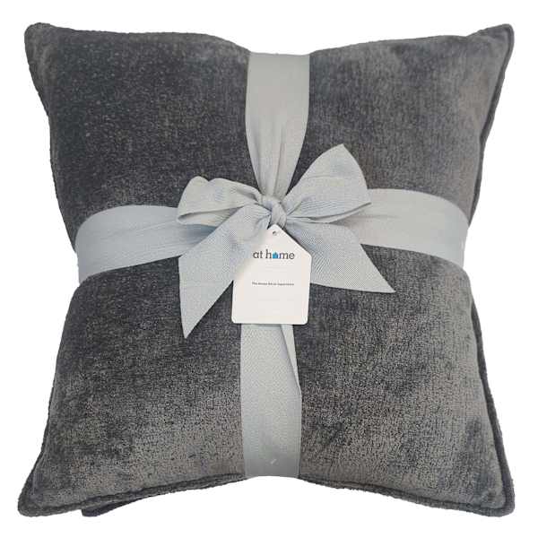 2-Pack Grey Textured Chenille Throw Pillows, 18"