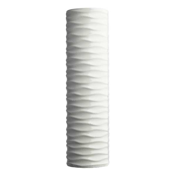 White Carved Wooden Vase, 16"
