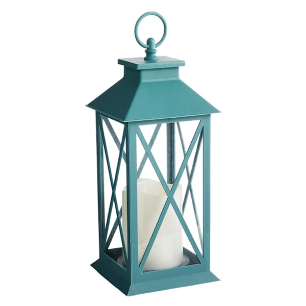 Found & Fable LED Teal Lantern, 12"