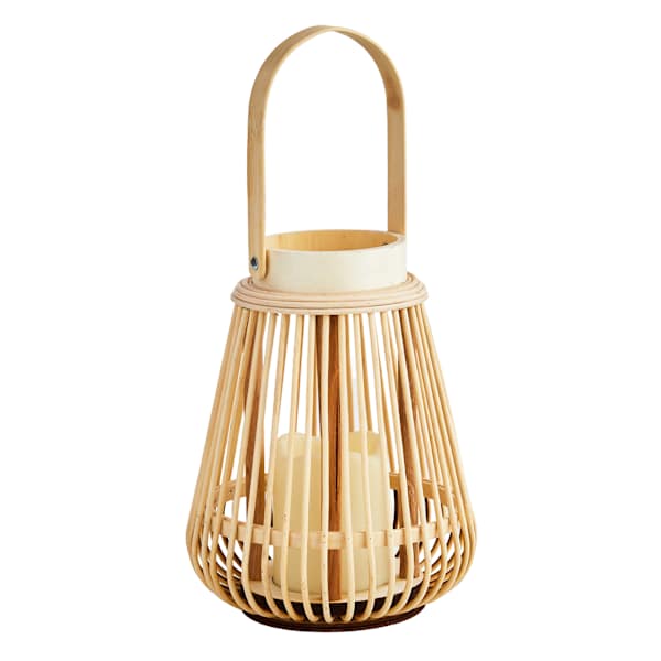Natural LED Rattan Lantern, 7x9