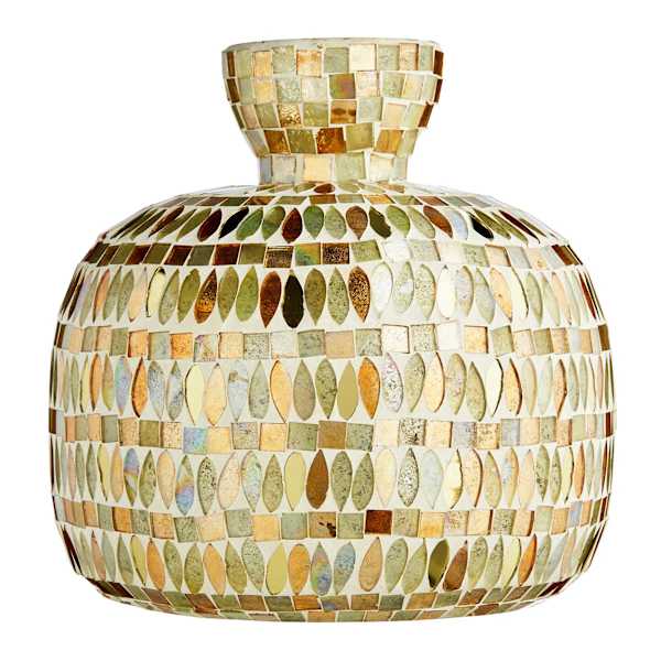 Gold Mosaic Vase, 8.5"