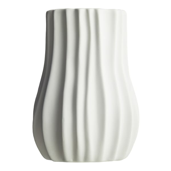 Tracey Boyd White Ribbed Ceramic Vase, 5"
