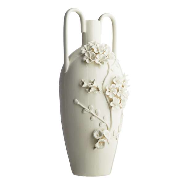 Providence 3D Flower Ceramic Vase with Handles, 18"