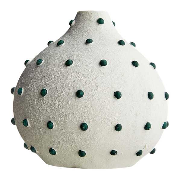 Found & Fable White & Black Vase, 7"