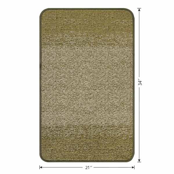 Ombre Green Puffback Washable Kitchen Mat, 21x34