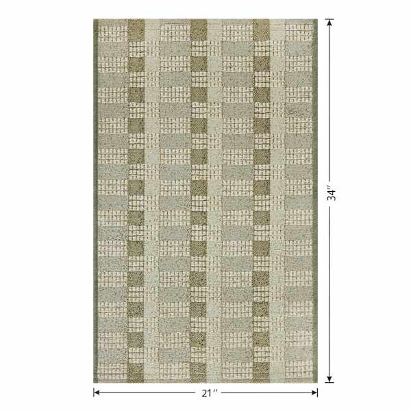 Green Gradient Tapestry Washable Accent Rug with Gel Latex Back, 21x34