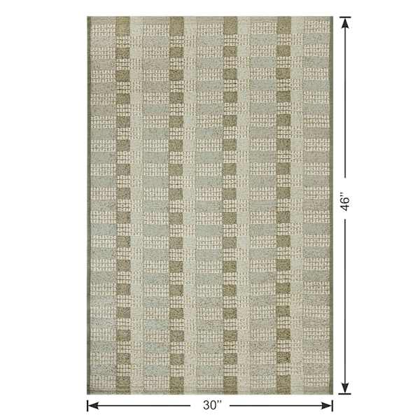 Green Gradient Tapestry Washable Accent Rug with Gel Latex Back, 30x46