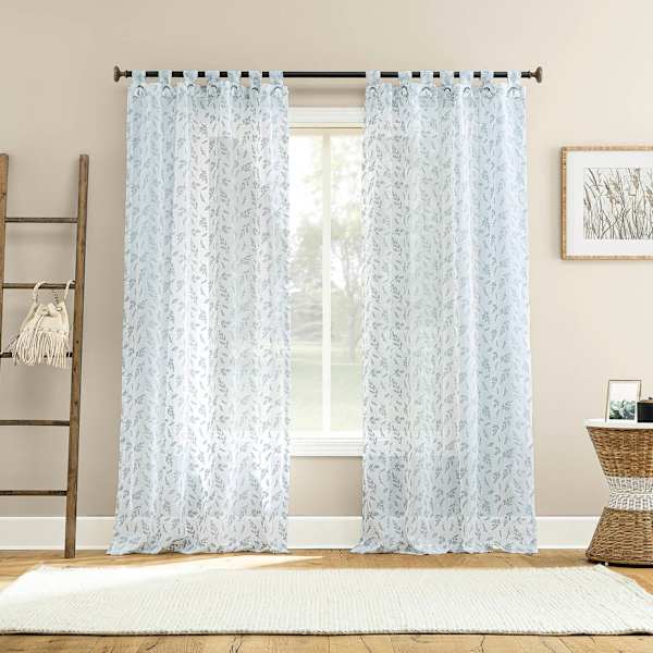 Wiley Sheer Grommet Chambray Single Curtain Panel, 50x84