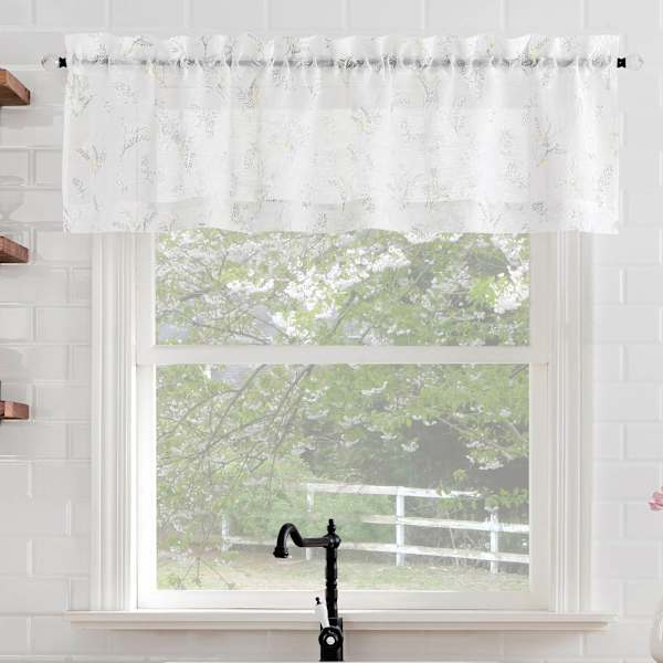 Tillie White Small Window Valance, 54x14