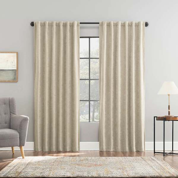 Sun Zero Velvet Taupe Double Magnet Blackout Window Panel, 84"