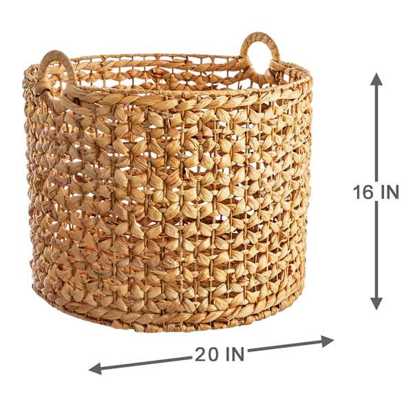 Providence Melia Round Flower Weave Storage Basket, Large